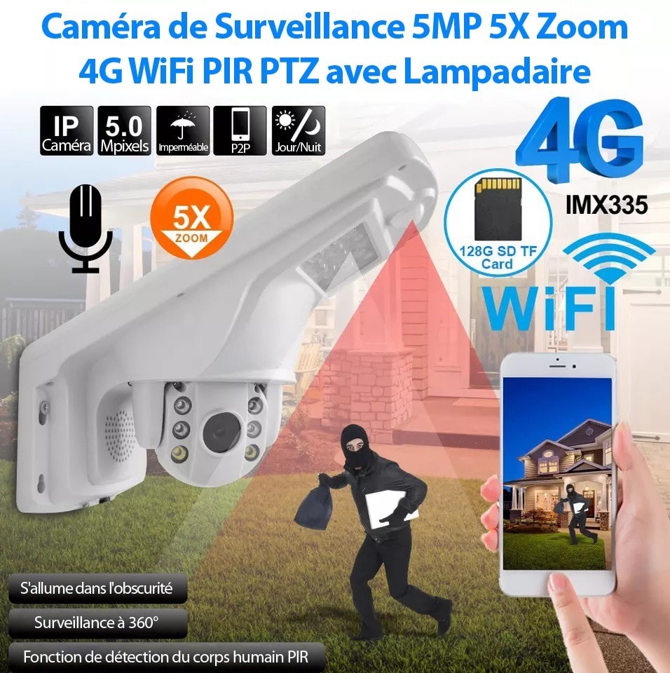 Camera Ip Wifi 720p Motorisée Vision Ir Masque De Confidentialité