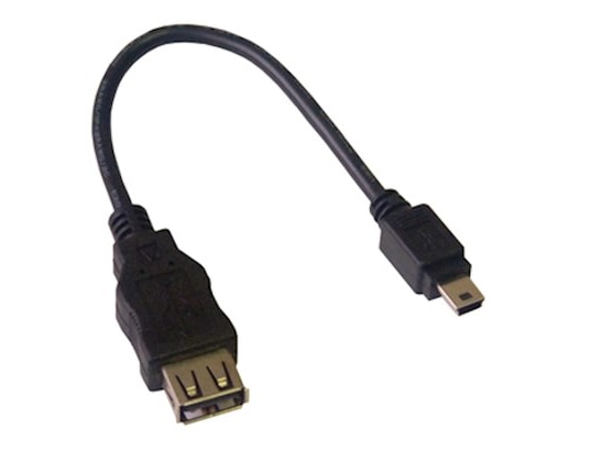 Câble adaptateur USB A femelle / mini USB B mâle (5 broches) - 20cm