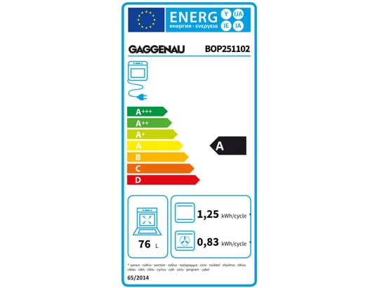 Four encastrable pyrolyse GAGGENAU BOP251102 série 200, 76 litres