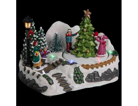 Accessoire lumineux pour Village de Noël Lot de 2 Sapins Vert lumineux LED  Multicolore - Feeric Christmas