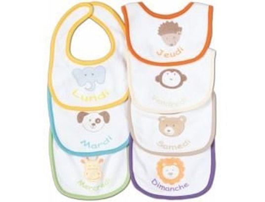 Les Chatounets Lot De 7 Bavoirs Jours De La Semaine Tbd Ma 31ca321lesc Xl0v8 Pas Cher Ubaldi Com
