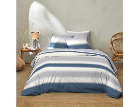 Parure De Lit Berbère 240x220 Cm - Coton 57 Fils/cm², Imprimé Ethnique écru Et Noir