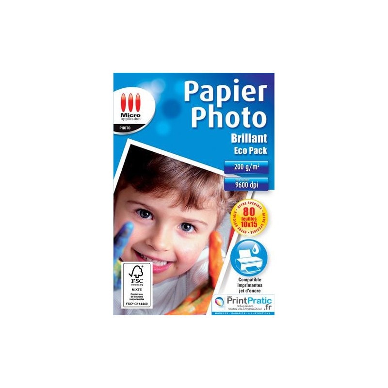 Papier photo brillant 10x15 premium plus 255 g m² 130 feuilles