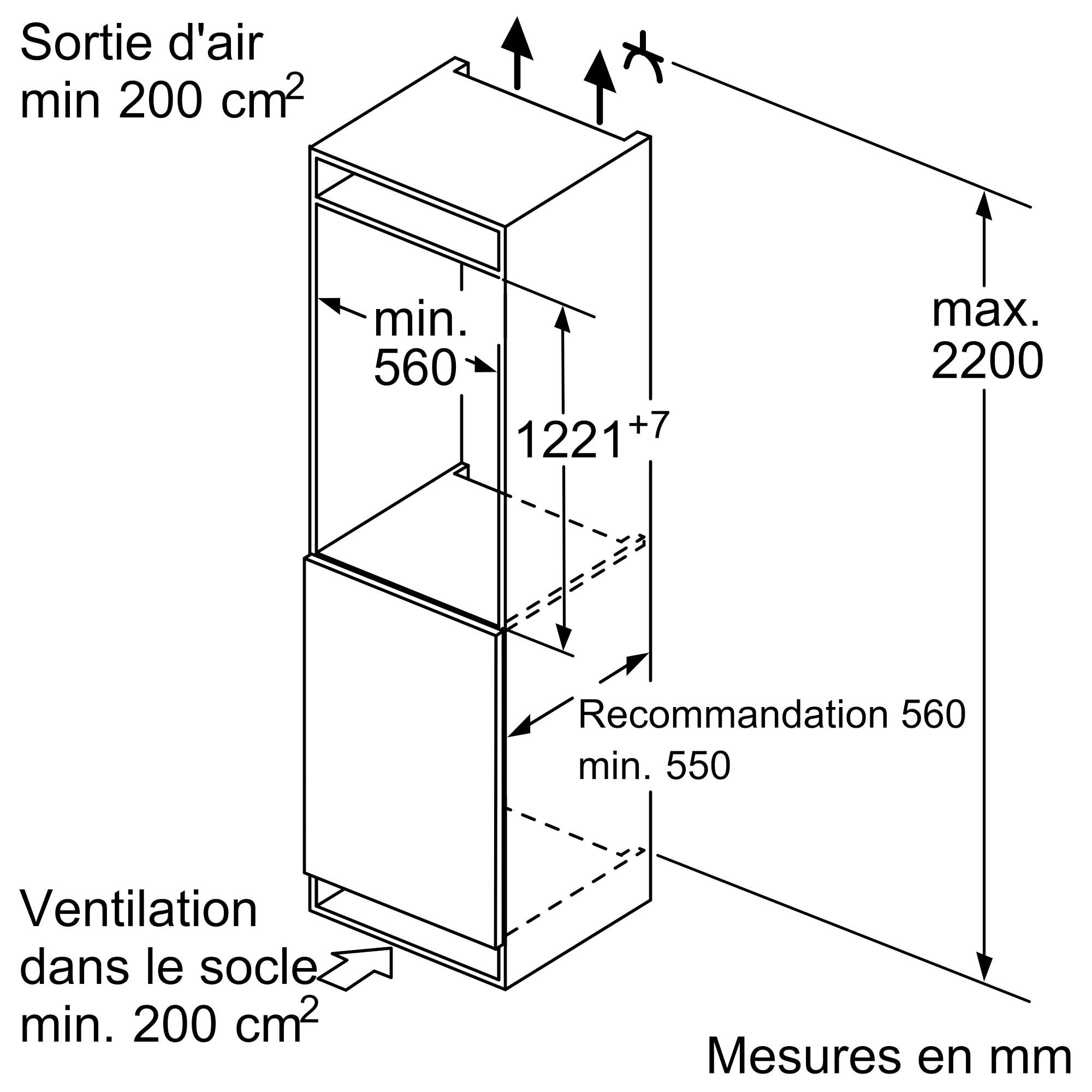 NEFF - Réfrigérateur encastrable 1 porte KI1411SE0, N30, 204L 35db à  Glissières, Fresh Safe