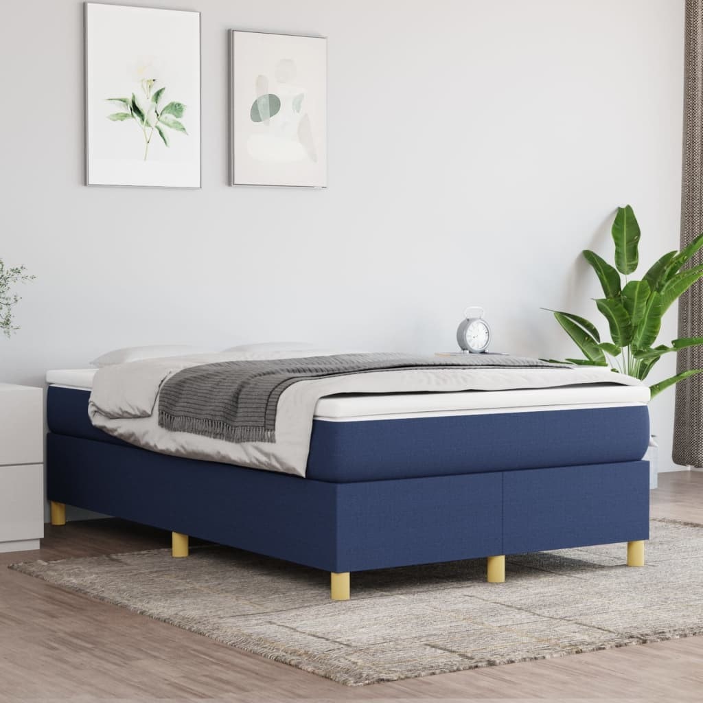 Lit à sommier tapissier avec matelas Bleu 140x190 cm Tissu vidaXL