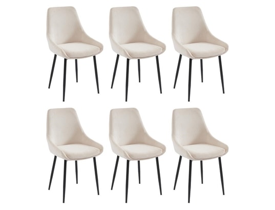 Lot de 6 chaises gondole MASURIE - Velours - Noir