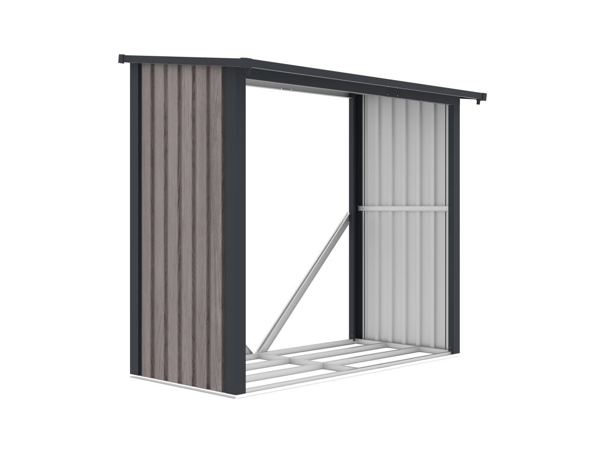 Abri de jardin métal en acier galvanisé effet bois gris 8,94 m² - ADELMO