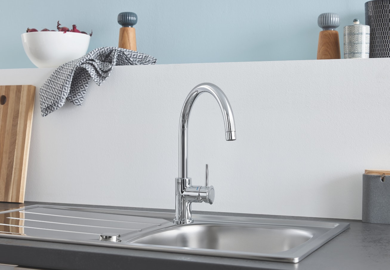 Robinet de cuisine BAUCLASSIC Mitigeur Chromé GROHE - Oskab