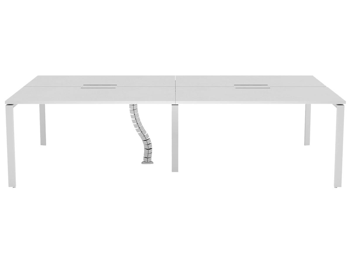 Extension pour bureau bench 2 personnes - Blanc - L140 cm - Avec séparateur  - DOWNTOWN