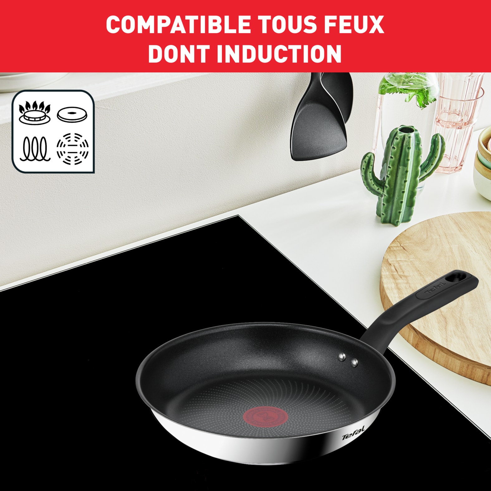 TEFAL Set poêles et casseroles B818S804 sur