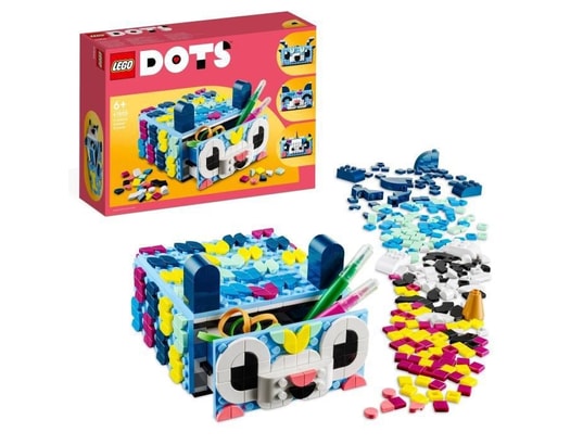 Lego dots 41805 le tiroir animal créatif, kit de mosaique, boîte de  rangement, loisir créatif LEGO Pas Cher 