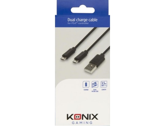 Double Câble USB pour Recharge Manette PS4 - 3,5 Metres [Accessoire PS4]  YOO DIGITAL