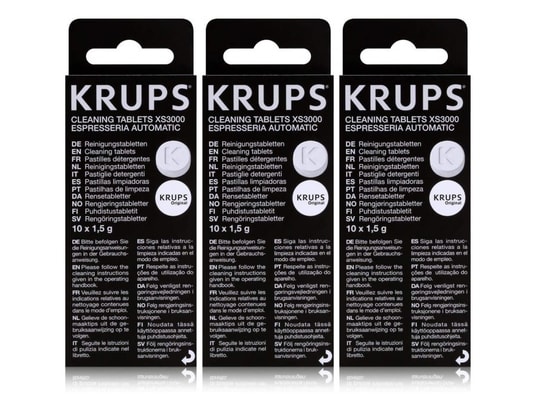 Lot de 3 boîtes de pastilles détergentes - Krups - Chaque boîte contient 10  pastilles de 1,5