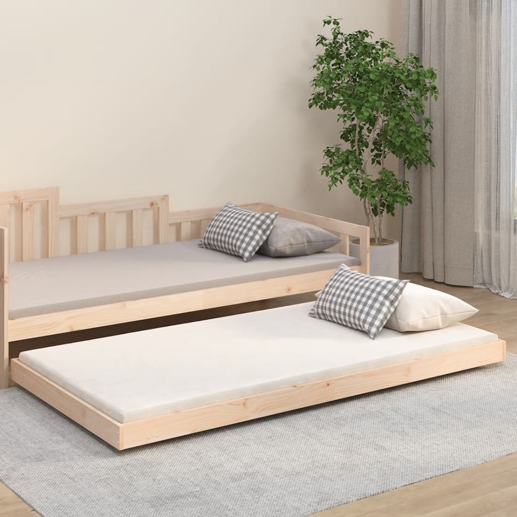 Cadre de lit pour matelas 100x200 cm en bois de pin, couleur blanche VidaXL  810421 - Habitium®