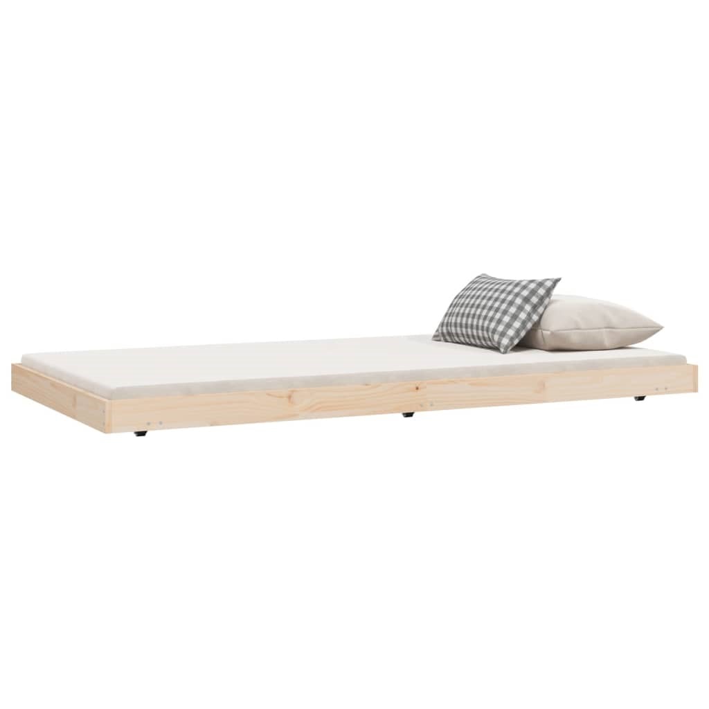 Cadre de lit pour matelas 100x200 cm en bois de pin, couleur blanche VidaXL  810421 - Habitium®