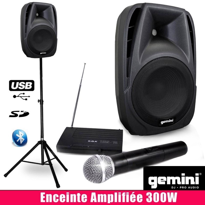 Enceinte Amplifi E W Mic Pied Bar Animations Gemini S A