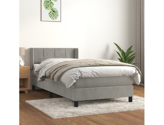 vidaXL Sommier tapissier Gris Tissu 80 x 200 cm