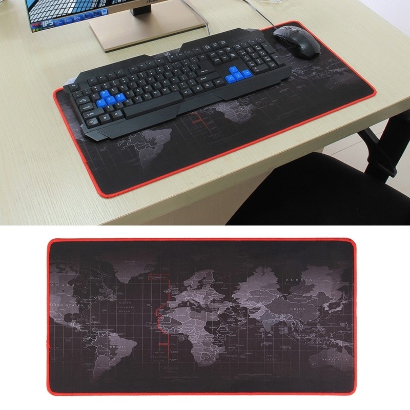YONIS - Tapis de souris géant 60x30cm gaming gm antidérapant motif carte du  monde yonis