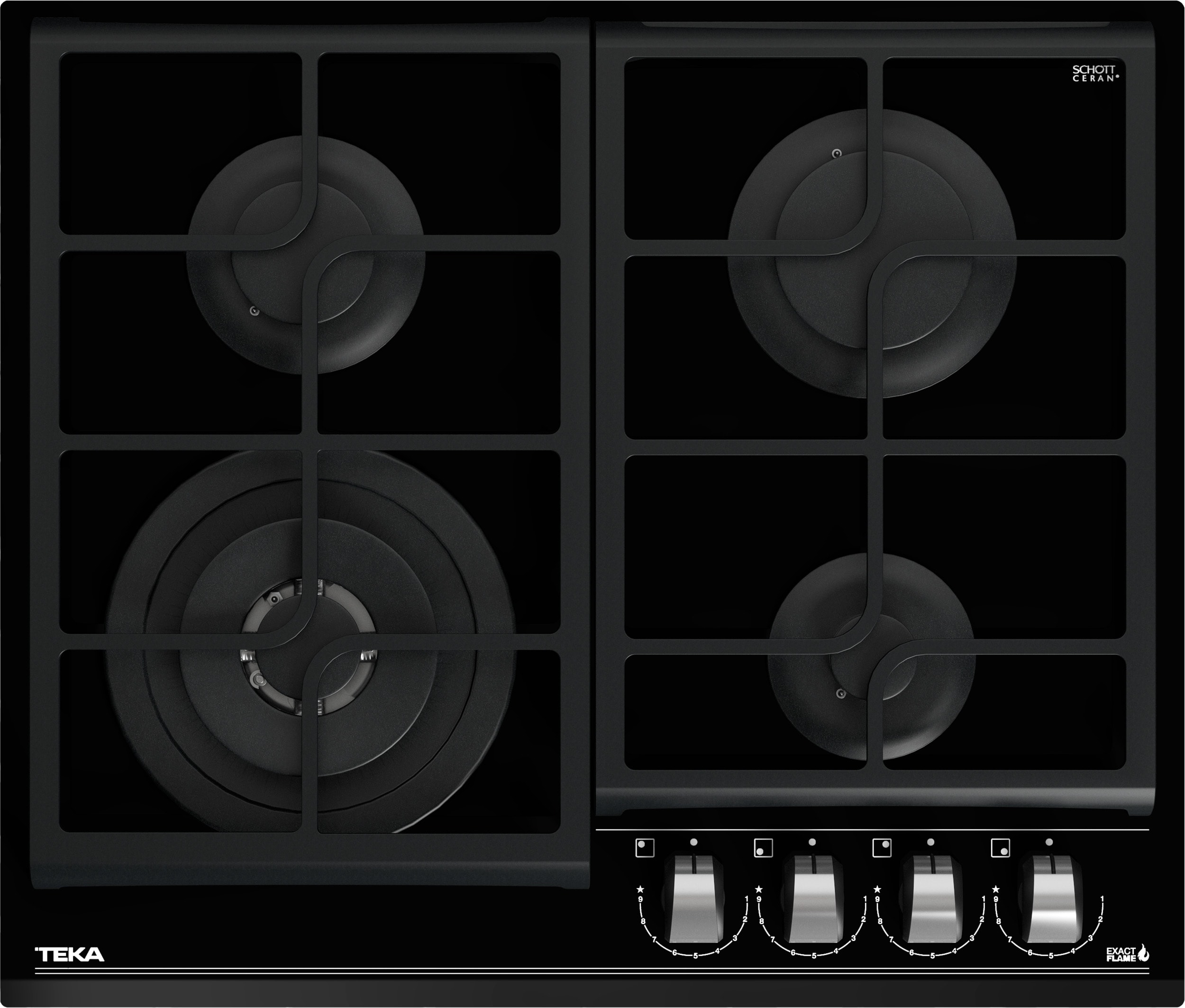 Table de cuisson vitrocéramique - 3 foyers dont une zone de cuisson de  29,5cm - E6322C - Plaque vitrocéramique - Achat & prix