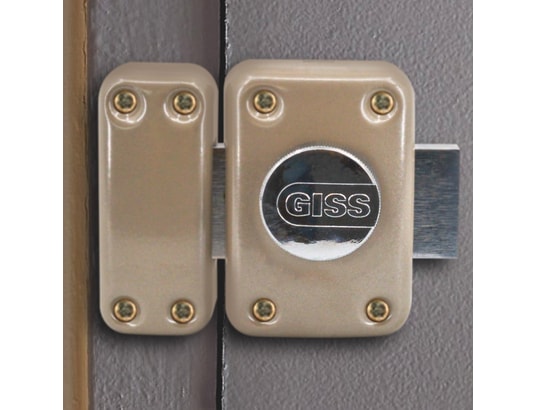 Verrou de porte haute sécurité s'entrouvrant a bouton et cylindre giss  dimension - 60 mm GISS