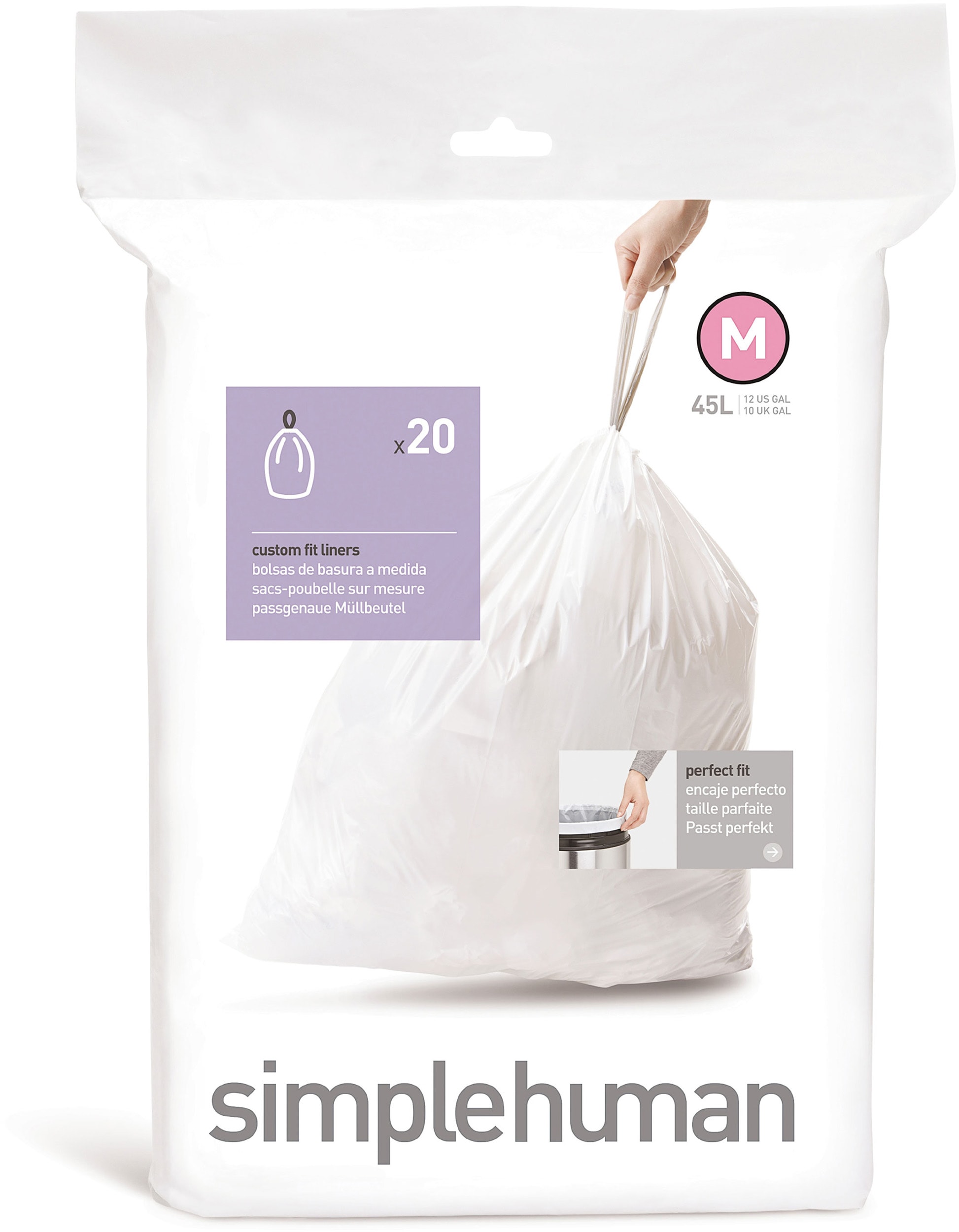 Sacs poubelle SIMPLEHUMAN Sac poubelle 45 L code M Pas Cher
