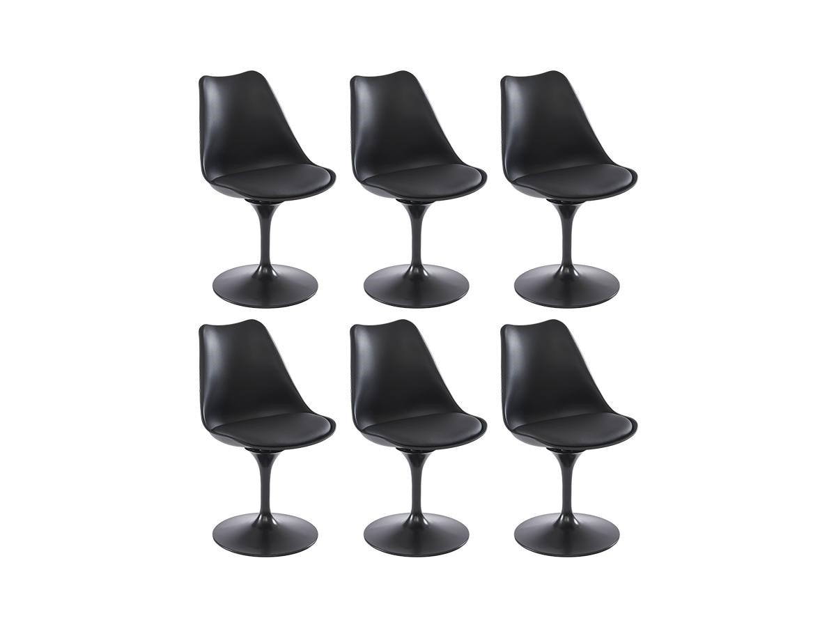 Lot de 6 chaises empilables en polypropylène - noir - caretane VENTE-UNIQUE  Pas Cher 
