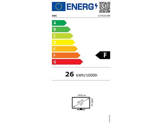 Ecran incurvé 27 AOC Gaming C27G3U Full HD (Noir) 165Hz à prix bas