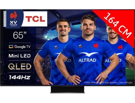 TCL TV 4K QLED Mini LED 65MQLED87 144Hz Google TV - TV QLED 4K 164 cm -  Livraison Gratuite