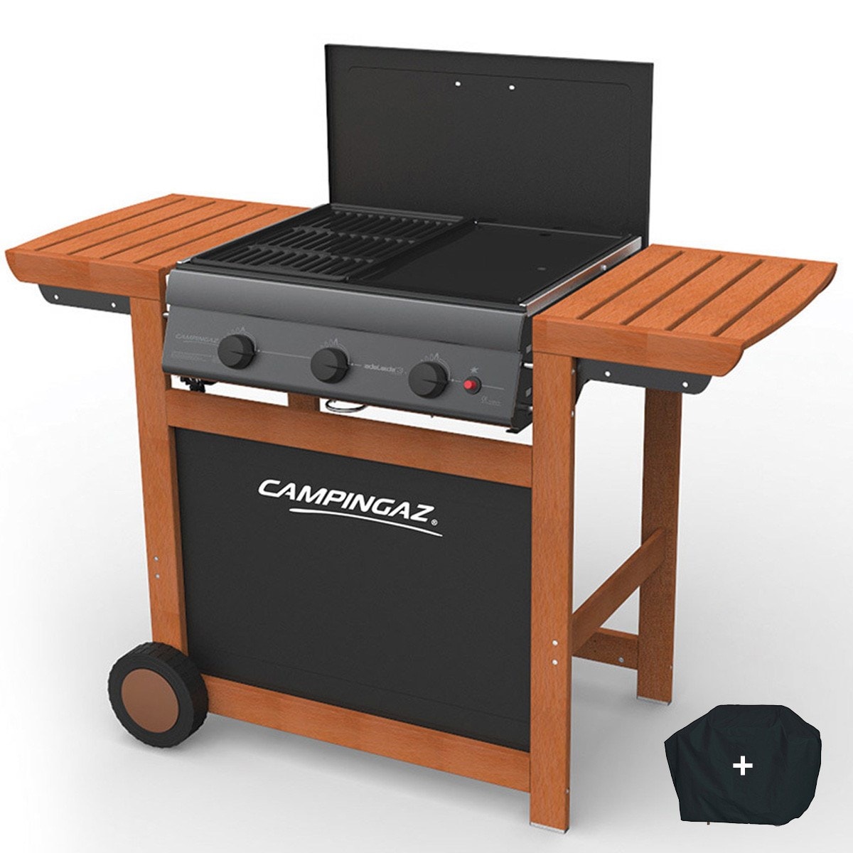 Barbecue a gaz grill et plancha CAMPINGAZ Adelaide 3 Woody L piezo 14