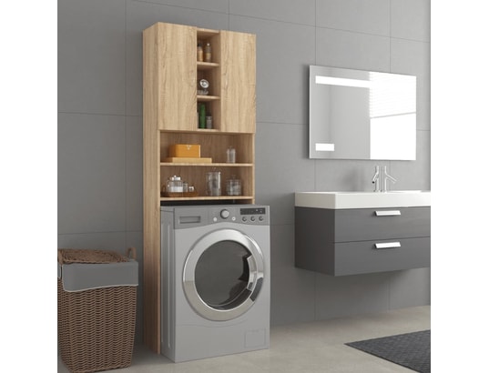 vidaXL Meuble pour machine à laver Sonoma gris 64x24x190 cm