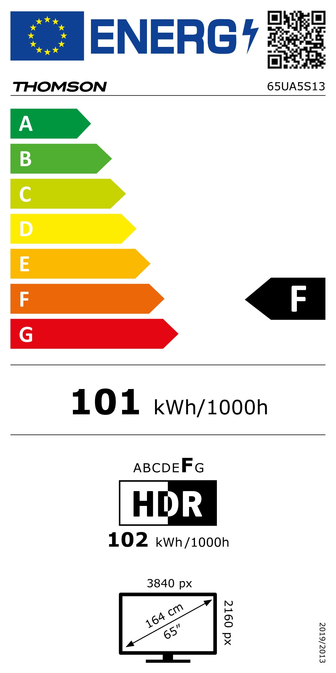 THOMSON TV LED 4K 165 cm 65UA5S13 Smart TV 65 UHD Android sur