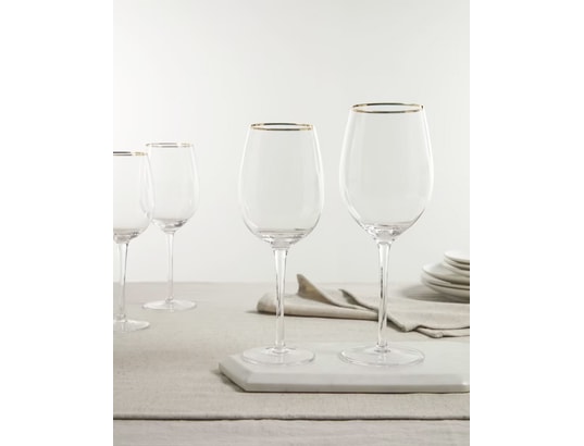 Lot de 6 - Verre à vin en verre transparent texturé RIFFLE