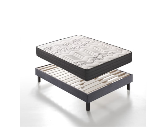 Ensemble 140x190 matelas ressorts 25cm + sommier kit DAGOSTINO HOME