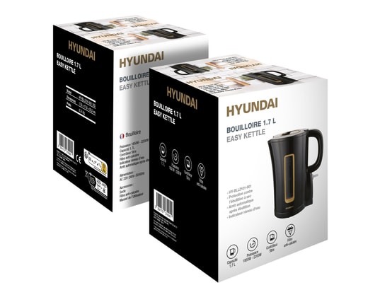 Hyundai - bouilloire 1.7l 2200w noire - finition mat HYUNDAI Pas