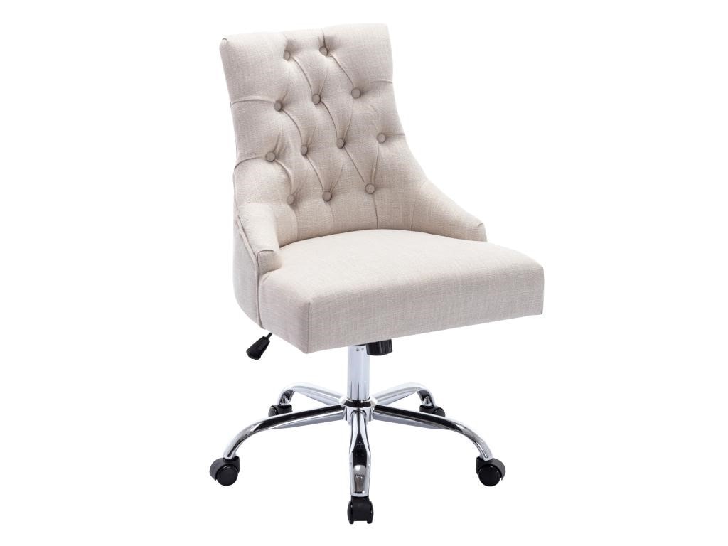 Chaise de bureau XXL HWC-H95, chaise de bureau 220kg noyau à ressort  chargeable similicuir ~ crème-beige