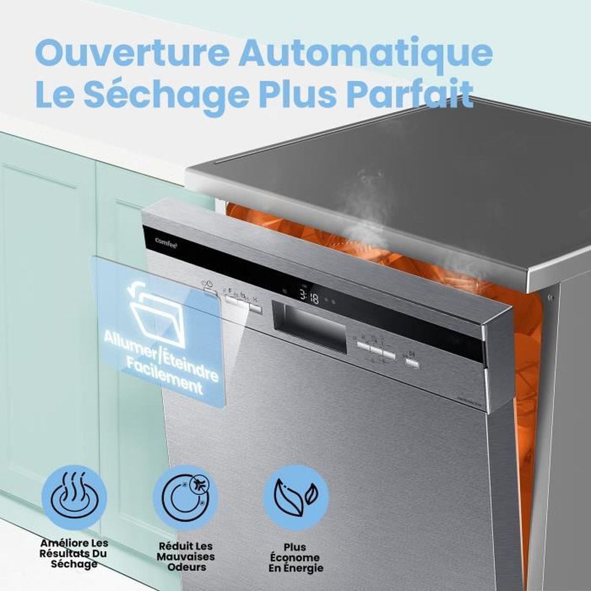 COMFEE KWHFD1435EXFR Lavevaisselle pose libre fd1435ex l60cm