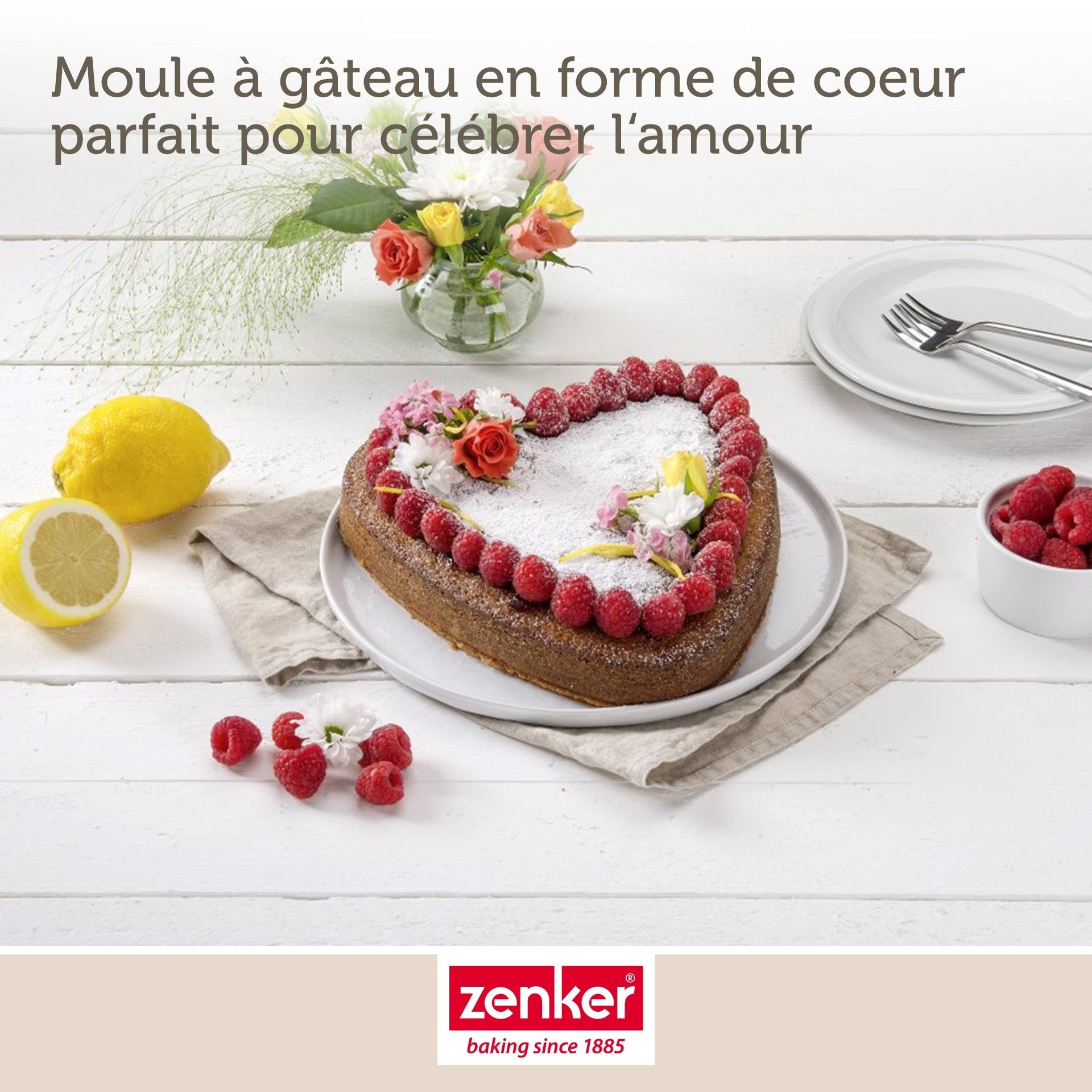 Zenker Moule charnière + moule cœur - 9150 - Anti-adhésif - Rouge