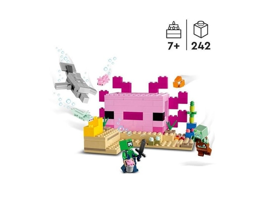 Lego minecraft 21247 la maison axolotl, jouets pour enfants avec