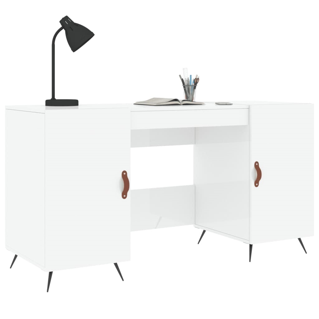 vidaXL Armoire de bureau Blanc brillant 60x32x190 cm Aggloméré