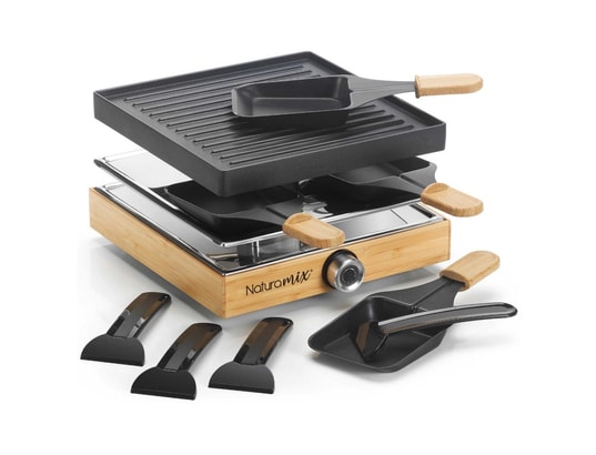 NATURAMIX - Appareil à raclette 4 personnes 750w + grill racwood4