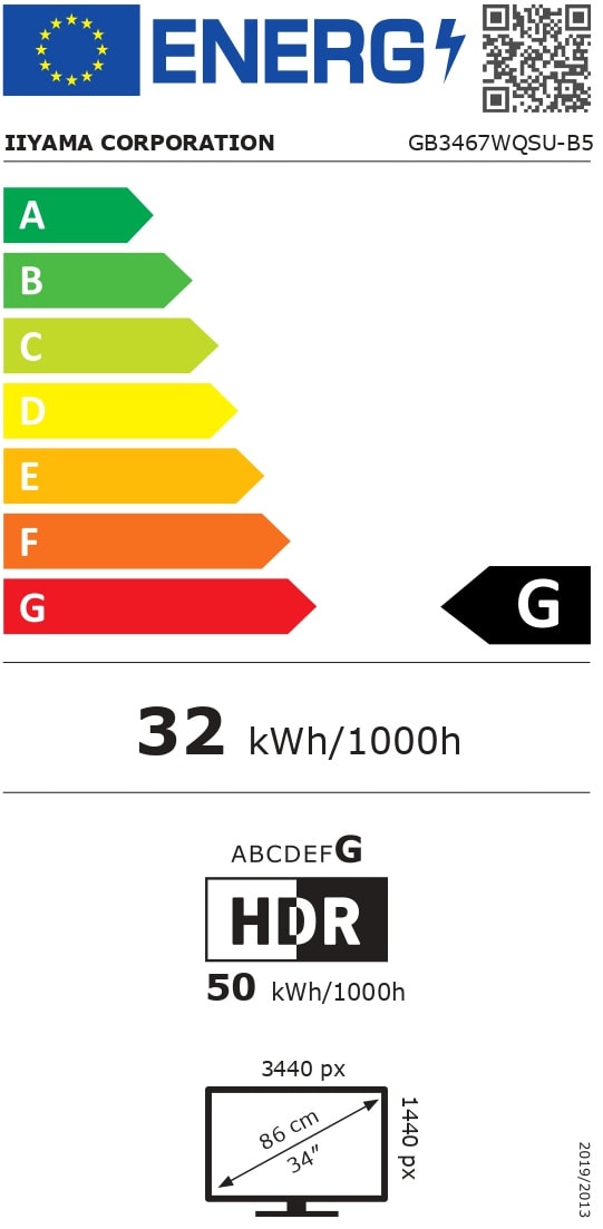 IIYAMA 34'' LED-G-MASTER Ultra Wide VA Incurvé 165Hz Hub - Ecran