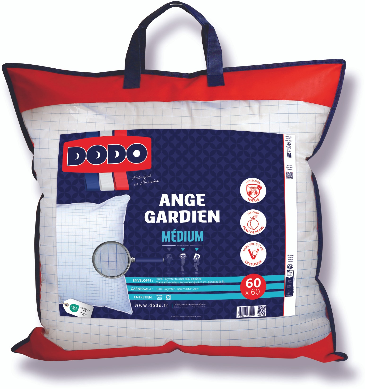 DODO - Pack oreiller Pack 2 oreillers Ange Gardien 60x60cm medium
