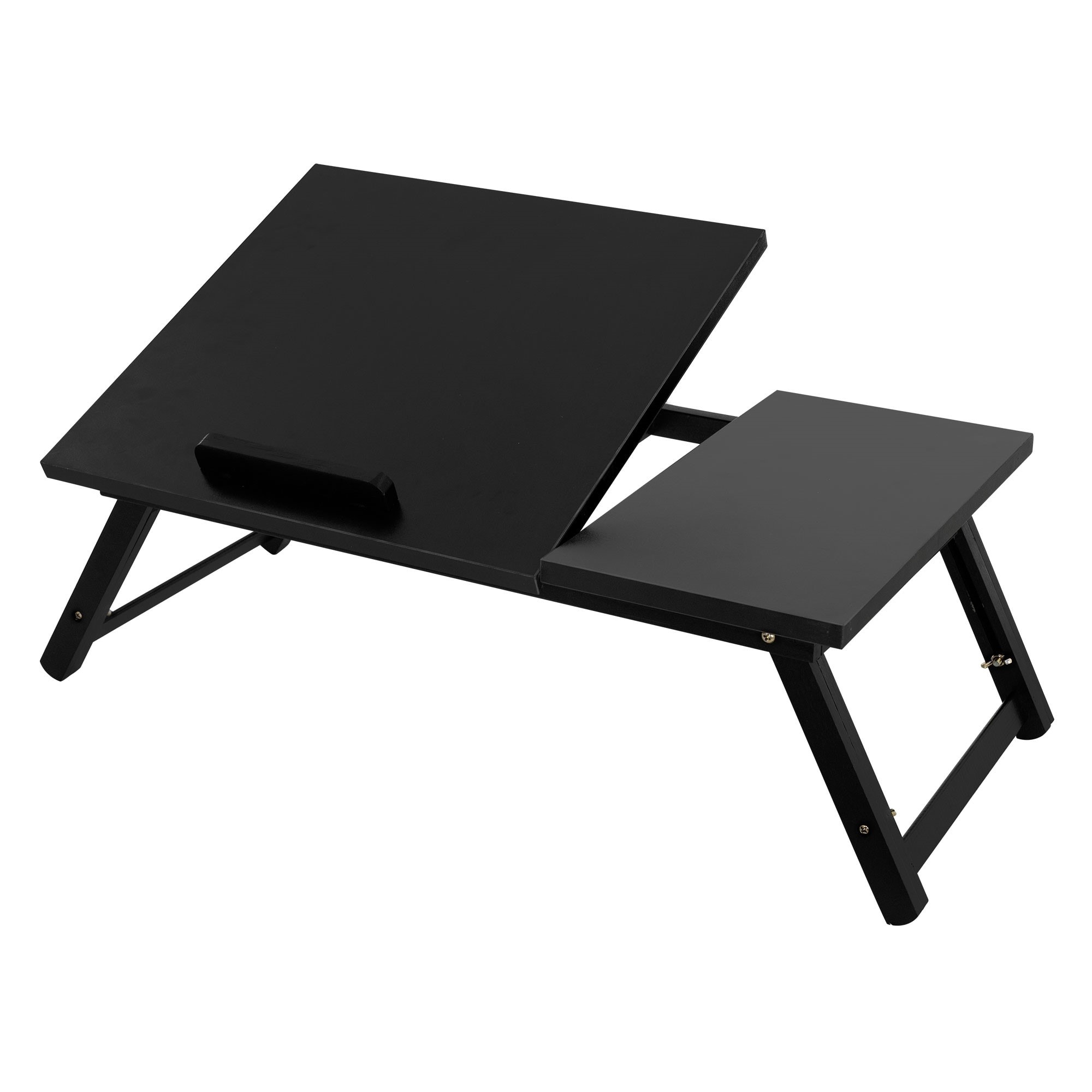 Table pour ordinateur portable mdf noir table de lit pliable avec