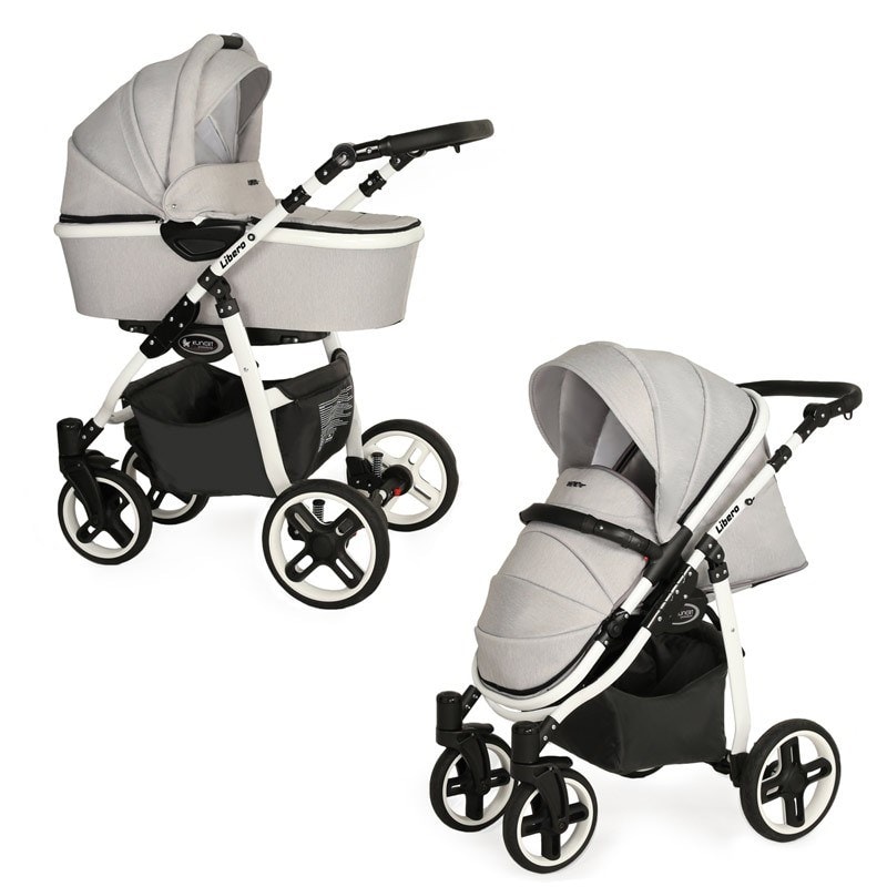 Poussette bébé Combinée Trio LIBERO WHITE 3 en 1 -  nacelle,siège-auto,accessoires KUNERT