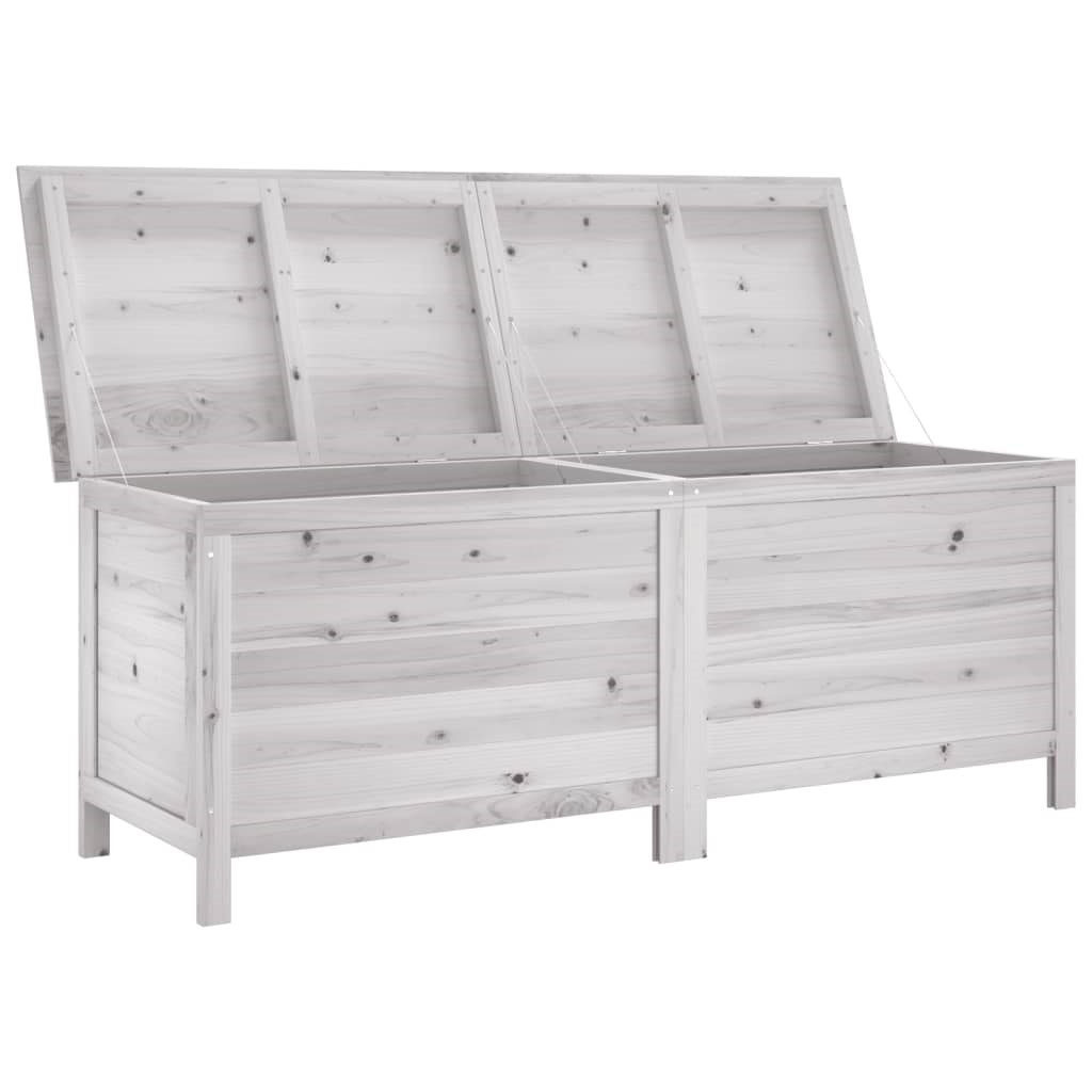 vidaXL Boîte de rangement jardin blanc 150x50x56,5cm bois massif