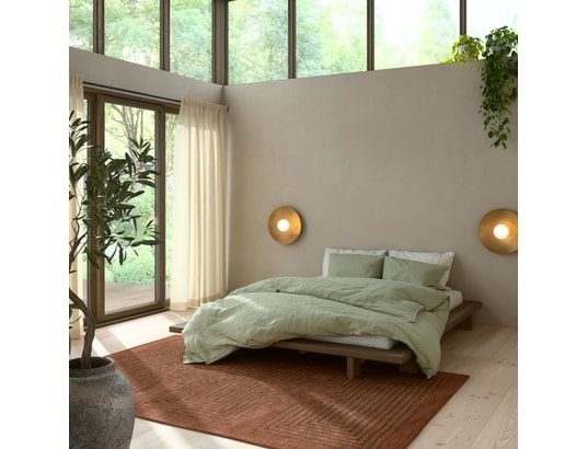 Lit 2 places Karup Lit futon style japonais coloris naturel + lot de 2  chevets naturel 180x200