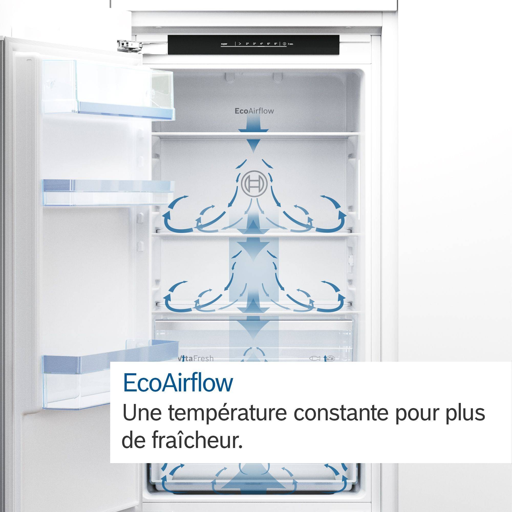 BOSCH Réfrigérateur encastrable 1 porte KIR21NSE0, Série 2, 136 litres,  Niche 88 cm sur