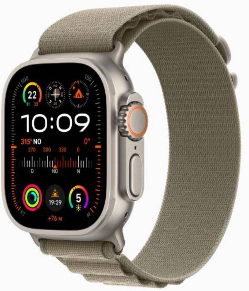 Montre connectée APPLE Apple Watch Ultra GPS + Cel, 49mm TI ORANGE ALP M  Pas Cher 