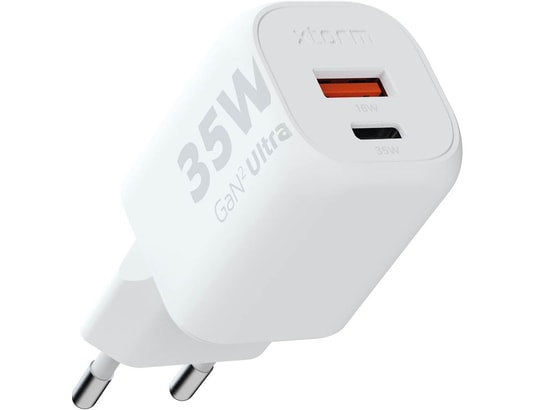 Goobay Chargeur rapide double USB C PD 36W (blanc) - Chargeur