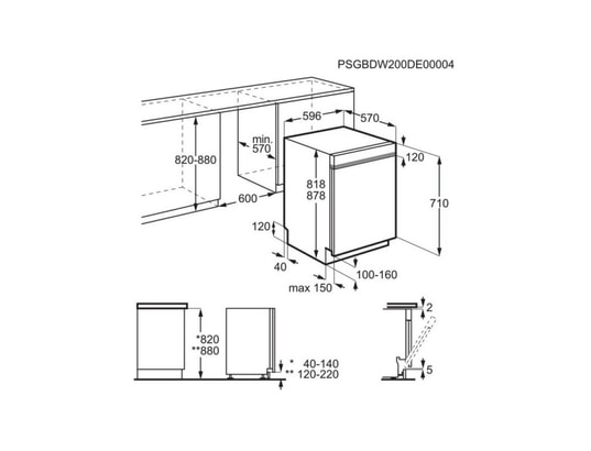 1561813104 - ENSEMBLE DE MONTAGE LAVE-VAISSELLE ENCASTRABLE ELECTROLUX